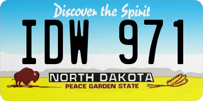 ND license plate IDW971