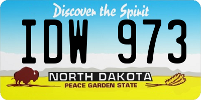 ND license plate IDW973