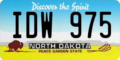 ND license plate IDW975