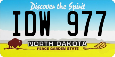 ND license plate IDW977