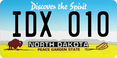 ND license plate IDX010