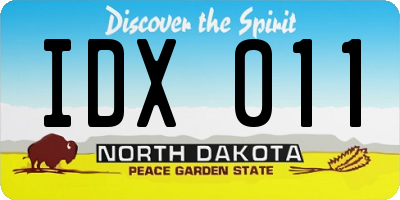 ND license plate IDX011
