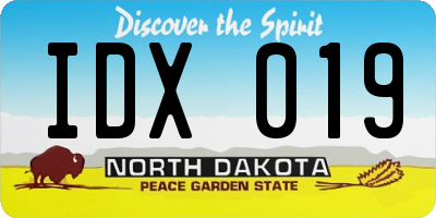 ND license plate IDX019