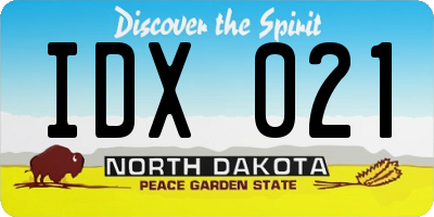 ND license plate IDX021