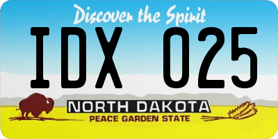 ND license plate IDX025
