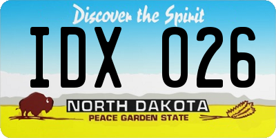 ND license plate IDX026