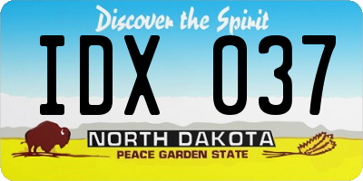ND license plate IDX037