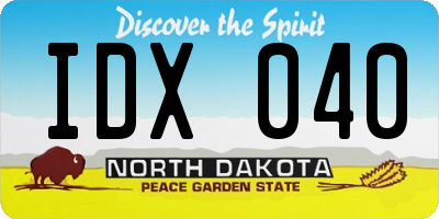 ND license plate IDX040