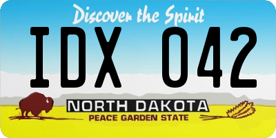 ND license plate IDX042