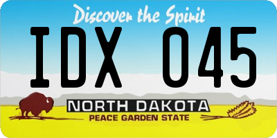 ND license plate IDX045
