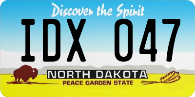 ND license plate IDX047