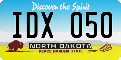 ND license plate IDX050