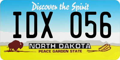 ND license plate IDX056