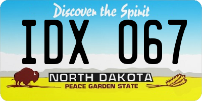 ND license plate IDX067
