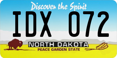ND license plate IDX072