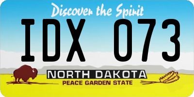 ND license plate IDX073