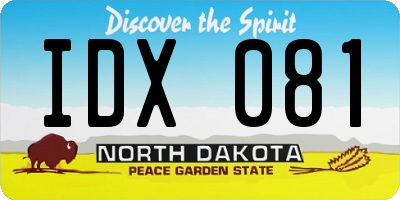 ND license plate IDX081