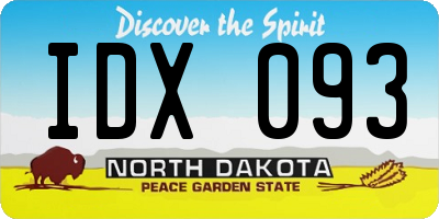 ND license plate IDX093