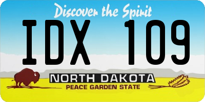 ND license plate IDX109