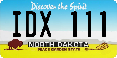 ND license plate IDX111