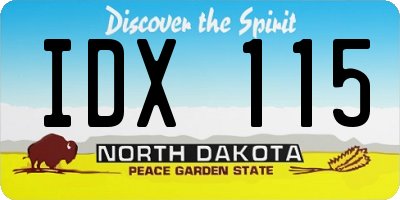 ND license plate IDX115