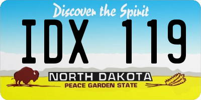 ND license plate IDX119