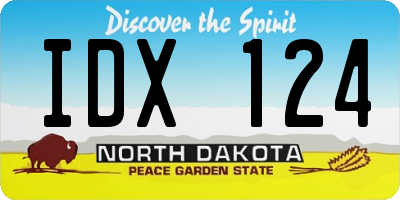 ND license plate IDX124