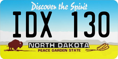 ND license plate IDX130