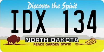 ND license plate IDX134
