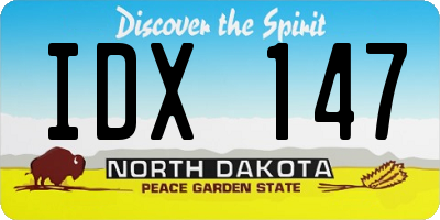 ND license plate IDX147