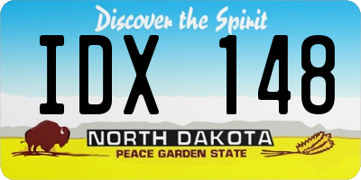 ND license plate IDX148