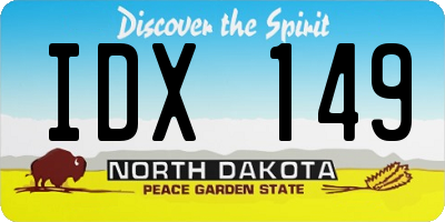 ND license plate IDX149