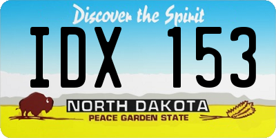 ND license plate IDX153
