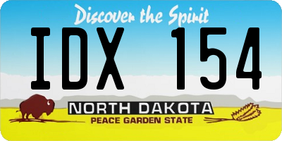 ND license plate IDX154