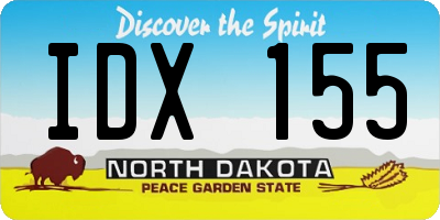 ND license plate IDX155