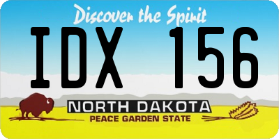 ND license plate IDX156