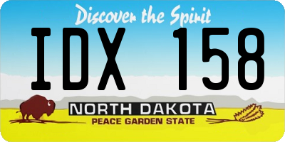 ND license plate IDX158