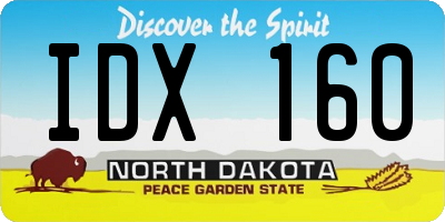 ND license plate IDX160