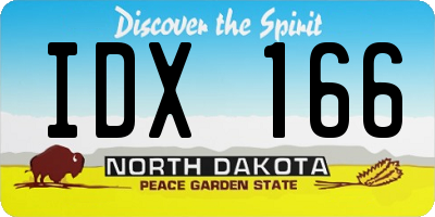 ND license plate IDX166