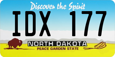 ND license plate IDX177
