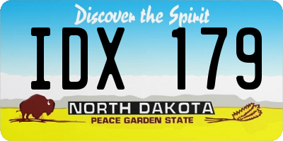 ND license plate IDX179