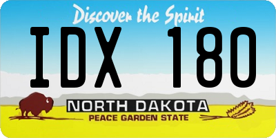 ND license plate IDX180
