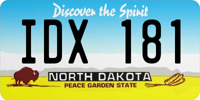 ND license plate IDX181