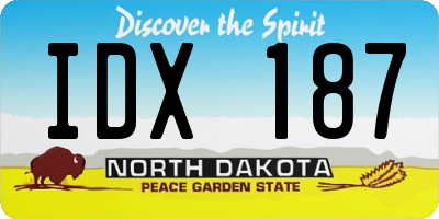 ND license plate IDX187
