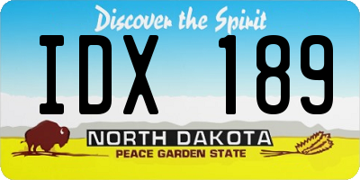 ND license plate IDX189