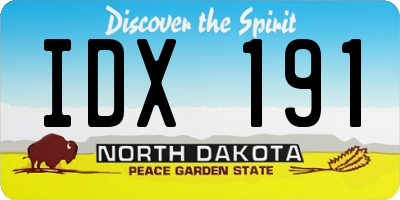 ND license plate IDX191