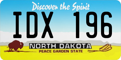 ND license plate IDX196