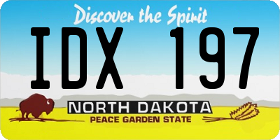 ND license plate IDX197