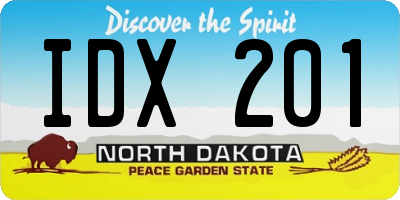 ND license plate IDX201