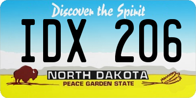 ND license plate IDX206